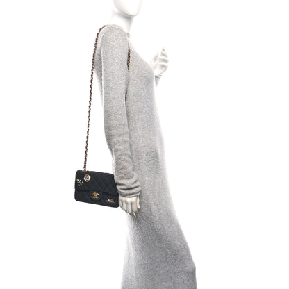 Chanel Felt Quilted Paris-Hamburg Charms Mini Rectangular Flap Black 2 of 11