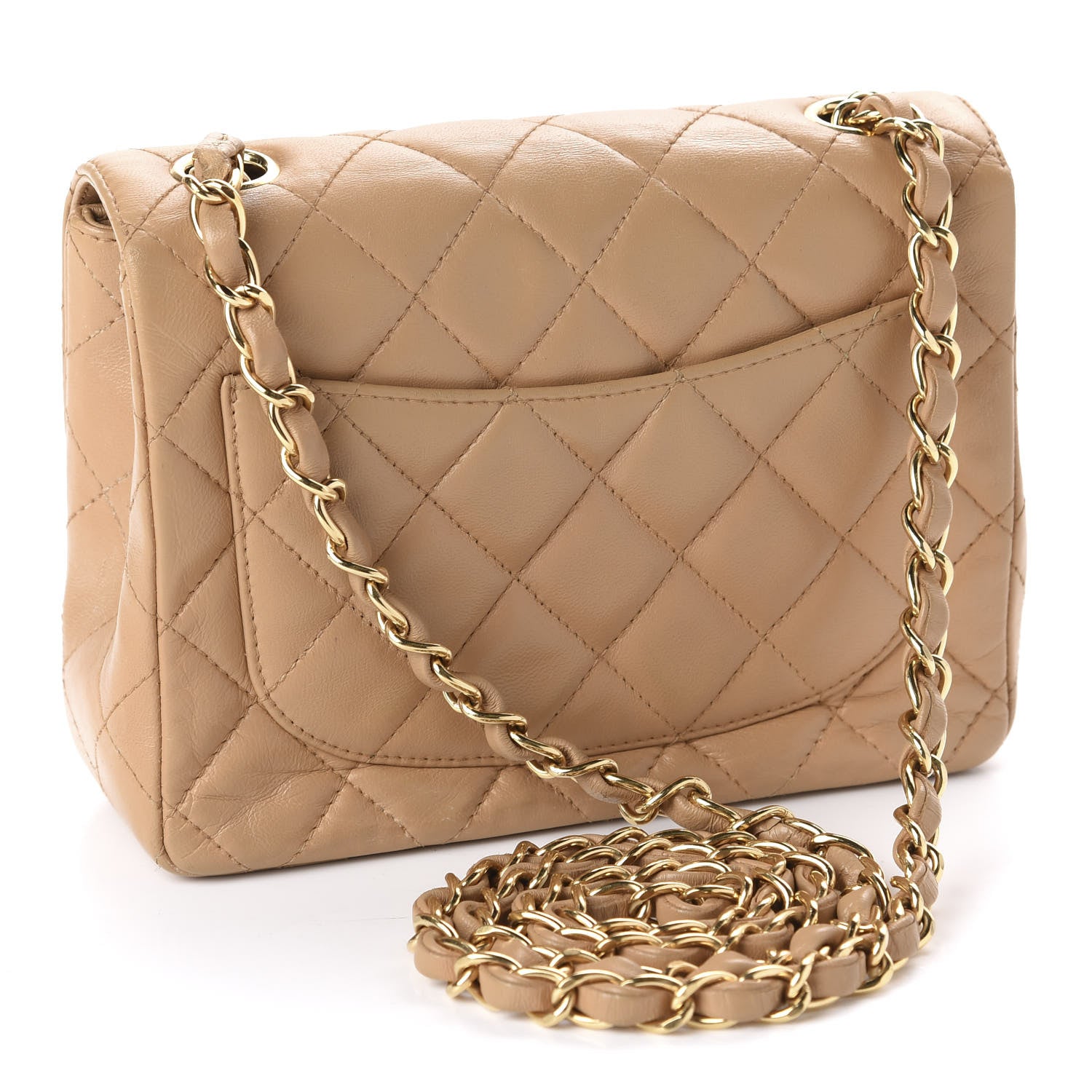 Chanel Lambskin Quilted Mini Square Flap Beige 3 of 11