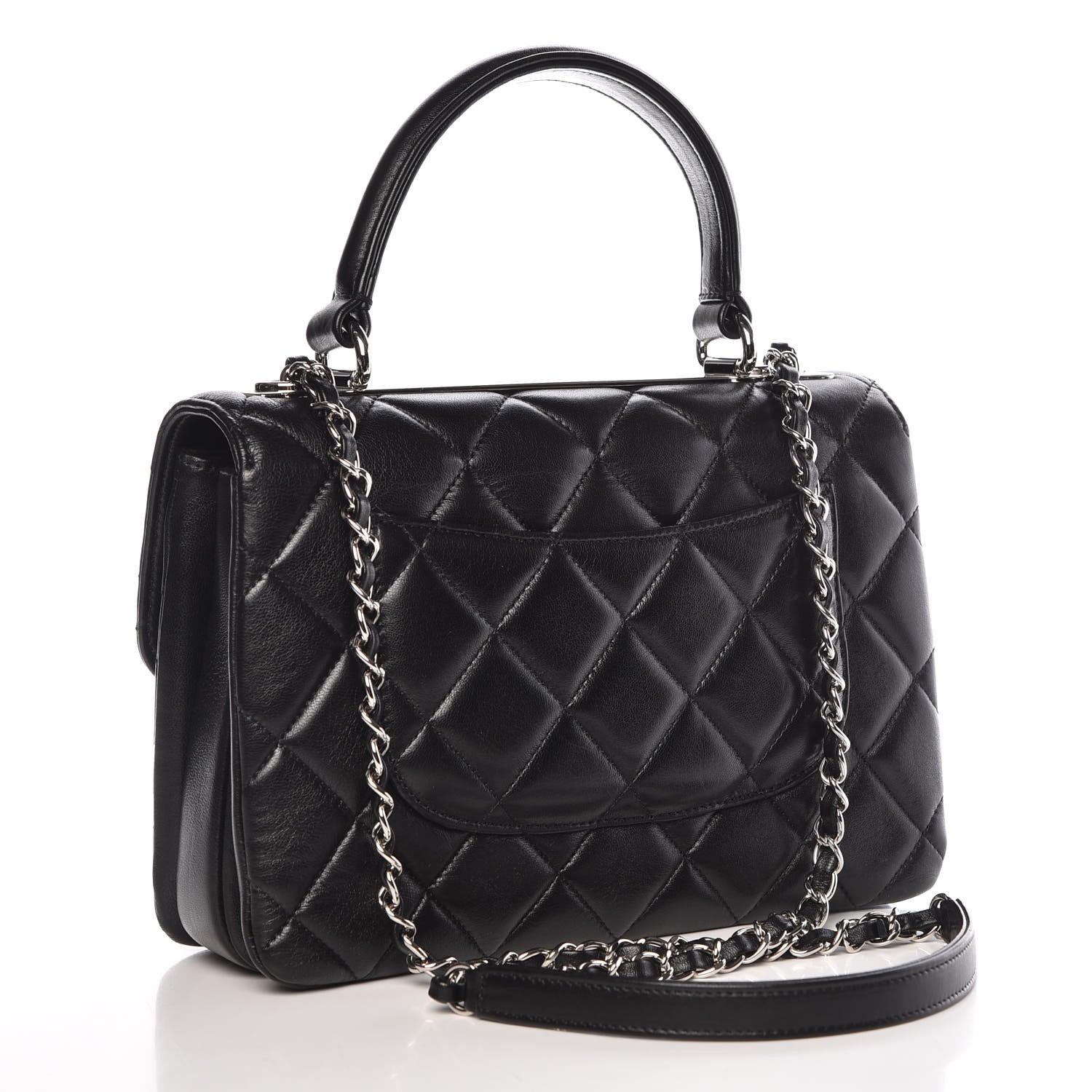 Chanel Lambskin Quilted Small Trendy CC Dual Handle Flap Bag Black 4 of 12