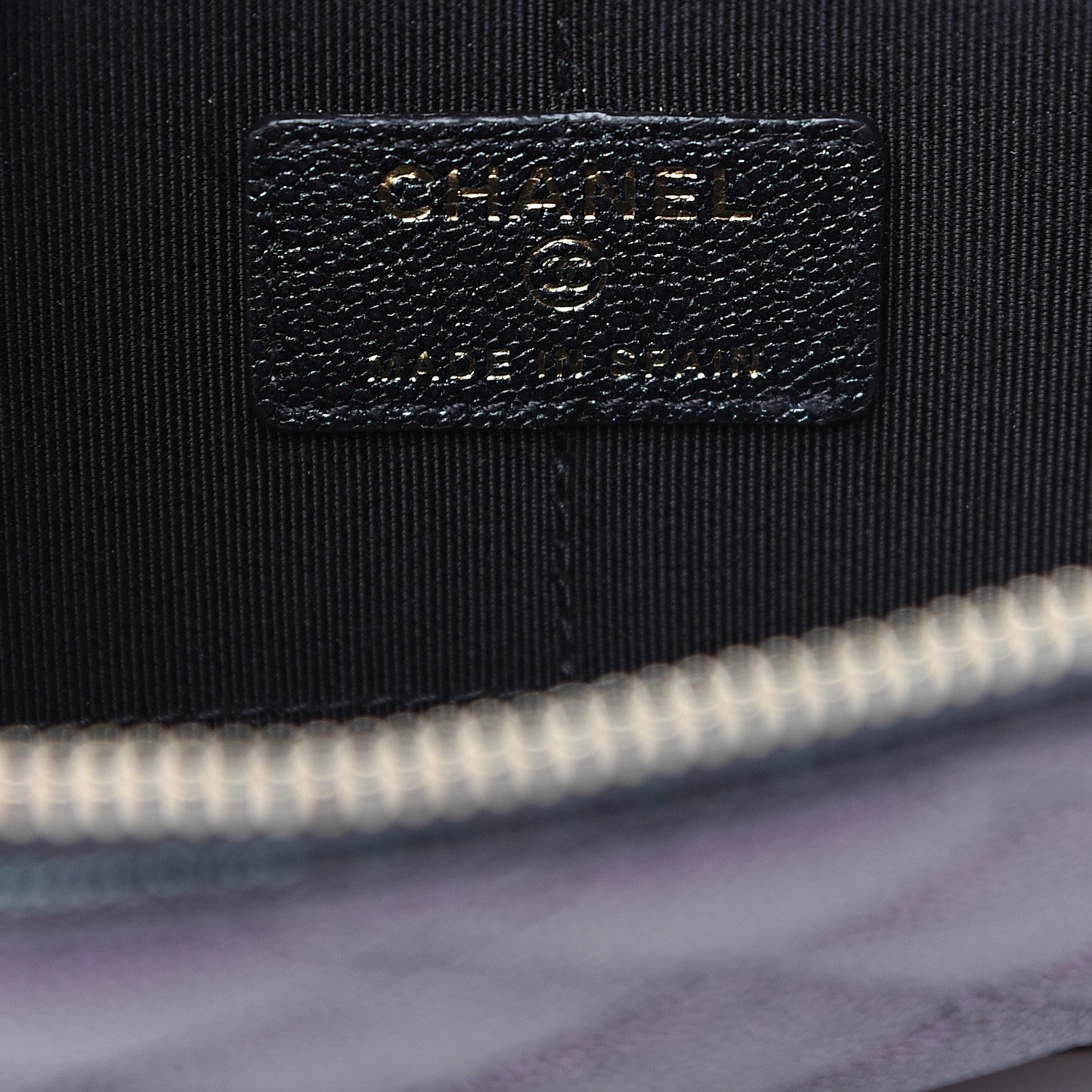 Chanel Iridescent Caviar Quilted Classic Pouch With Handle Black 5 of 7