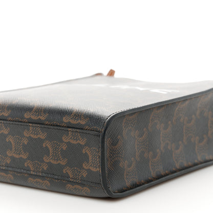 Celine Triomphe Canvas Calfskin Mini Vertical Cabas Tan 9 of 10