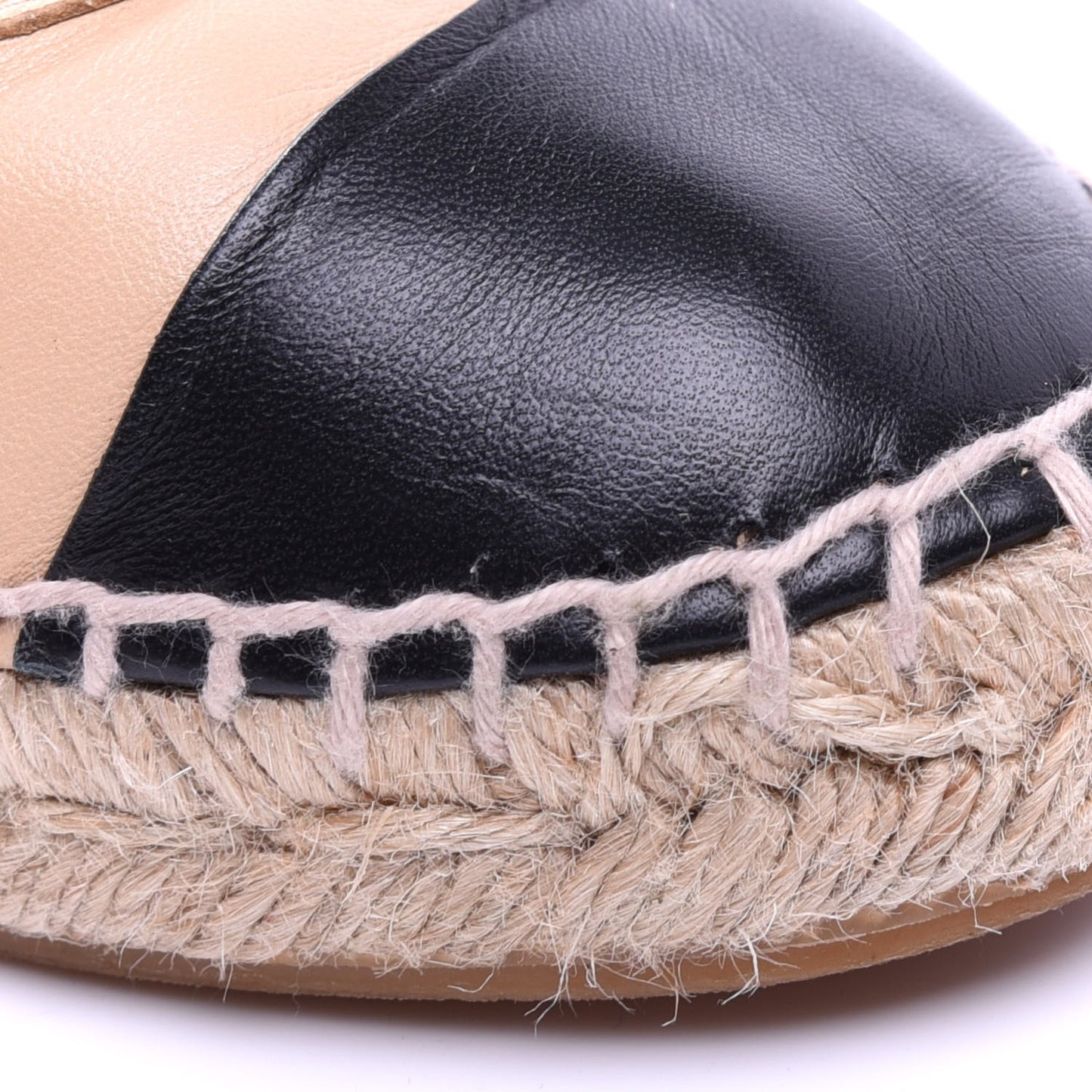Lambskin CC Espadrilles 37 Beige Black