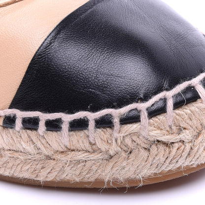 Chanel Lambskin CC Espadrilles 37 Beige Black 11 of 11