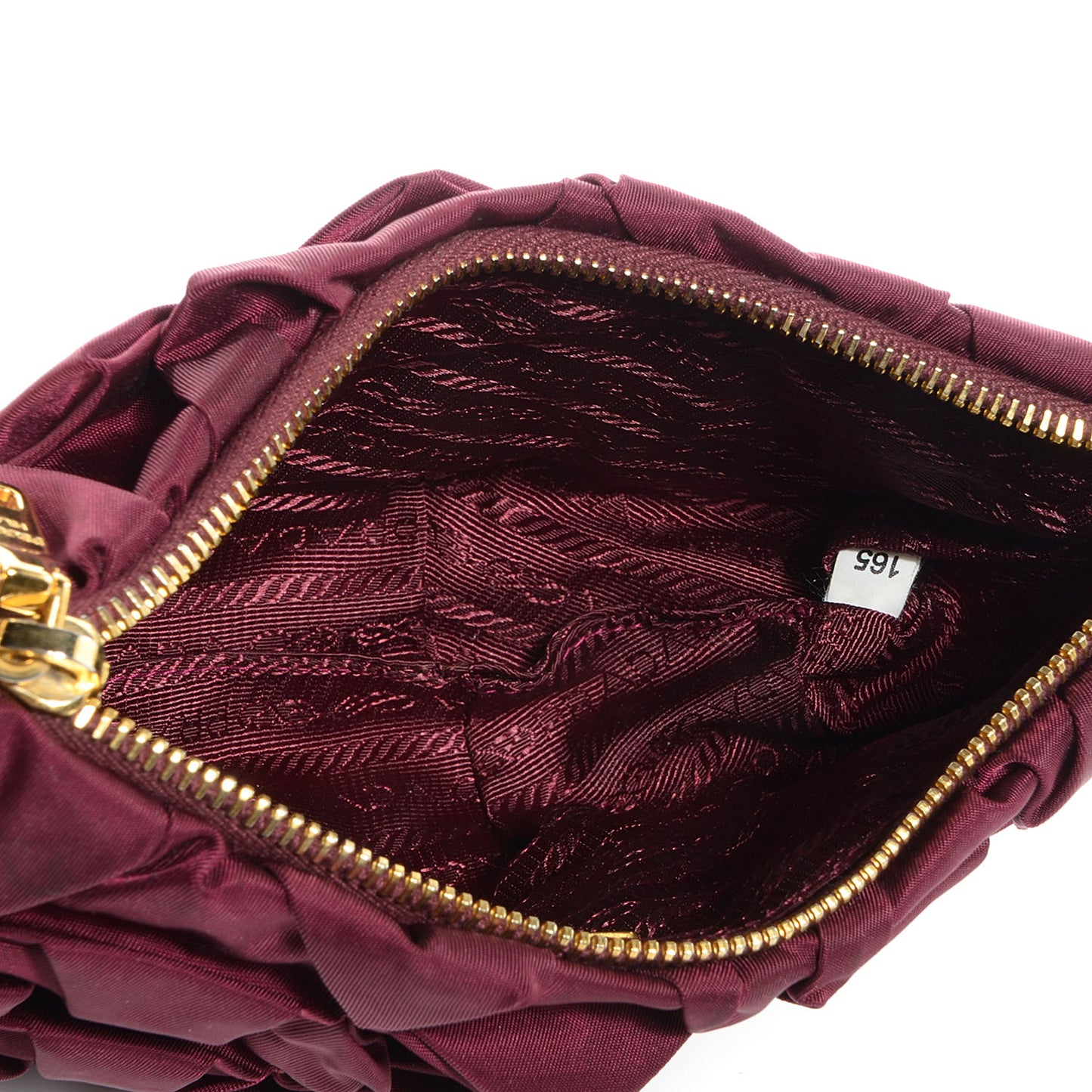 Tessuto Nylon Origami Pleated Wristlet Wine