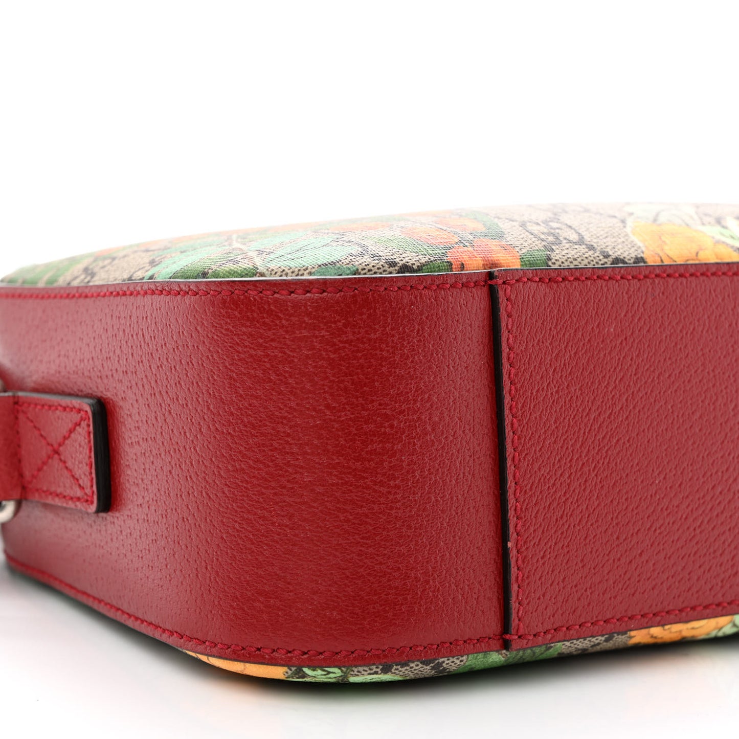 GG Supreme Monogram Tian Web Camera Bag Beige Multicolor Red