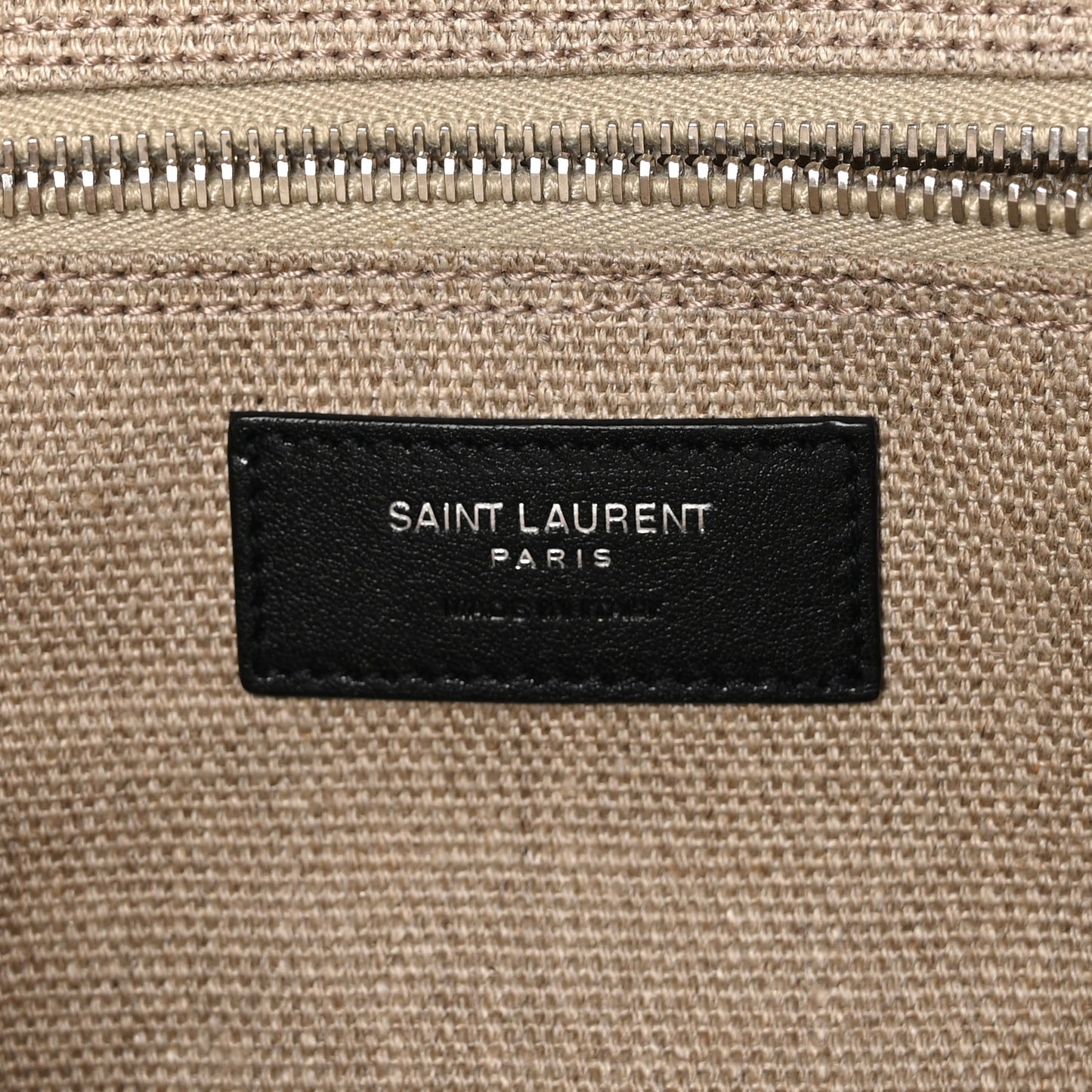 Linen Calfskin Rive Gauche Tote Optic White