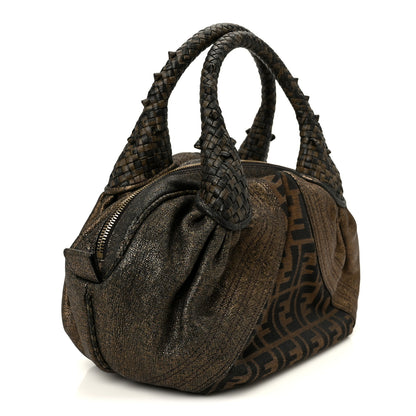 Fendi Zucca Nappa Nuvolata Vitello Tortuga Spy Bowler Tobacco Moro 3 of 12