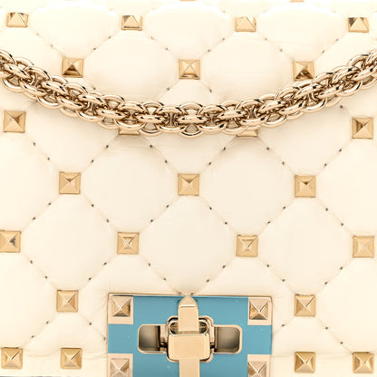 Valentino Garavani Calfskin Rockstud Spike Convertible Shoulder Bag Ivory 8 of 10