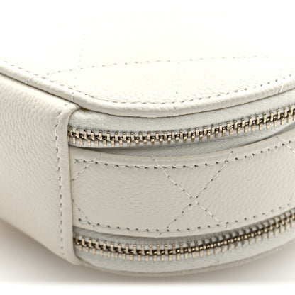 Chanel Caviar Quilted Round Handle With Care Vanity With Chain White 11 of 12