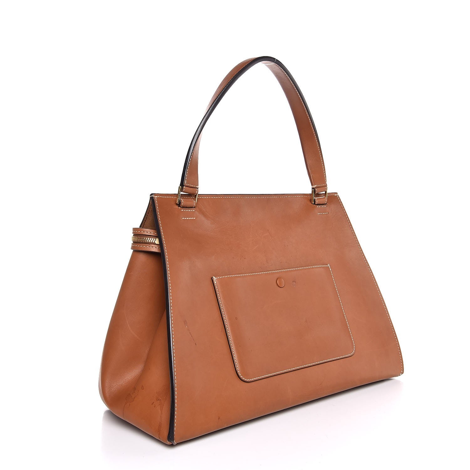 Celine Smooth Calfskin Large Edge Shoulder Bag Camel 3 of 22