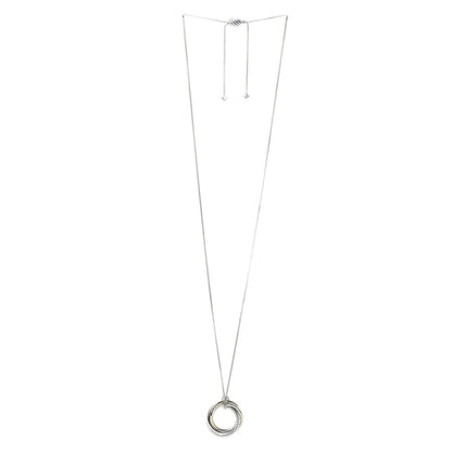 David Yurman Sterling Silver 14K Yellow Gold 37mm Crossover Pendant Necklace 3 of 5