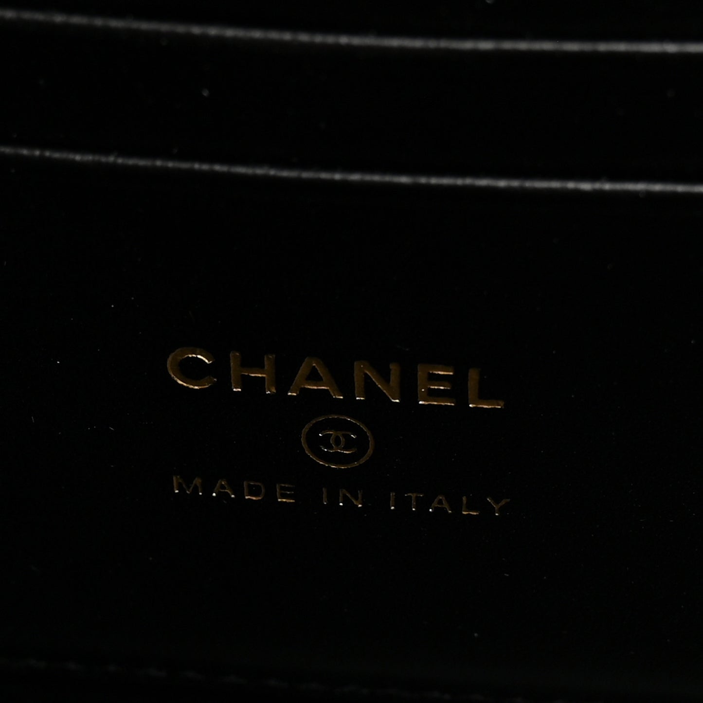 Calfskin Crocodile Embossed Crococo Small Top Handle Vanity Case With Chain Black