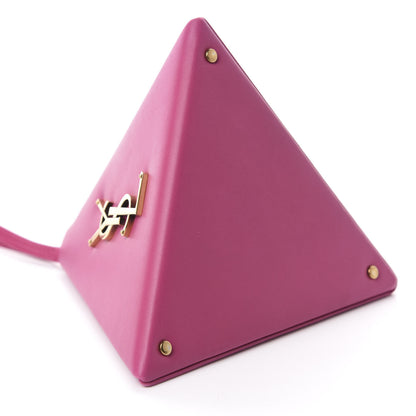 Saint Laurent Lambskin Pyramid Clutch Lipstick Fuchsia 4 of 8