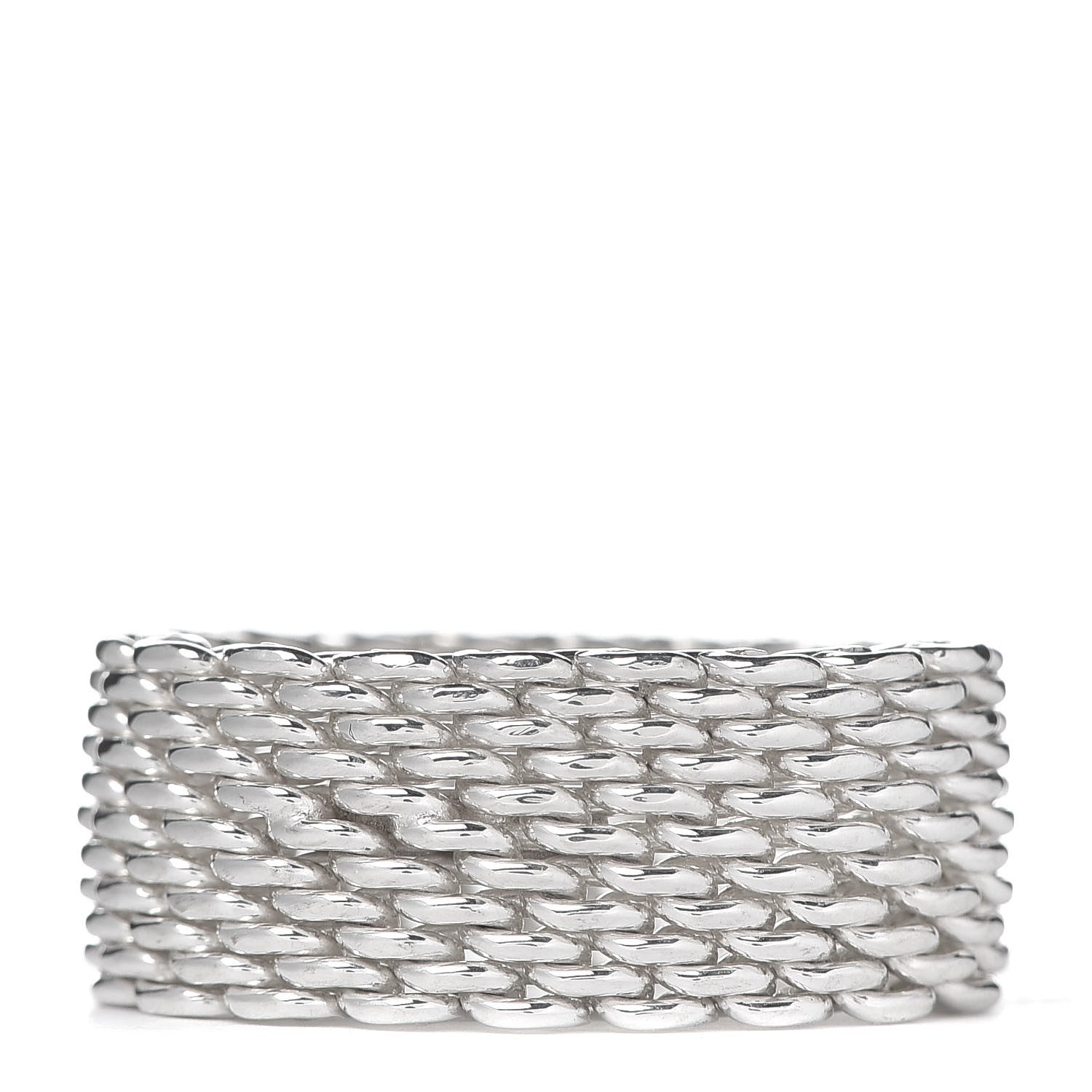 Tiffany Sterling Silver Somerset Mesh Ring 53 6.25 3 of 4