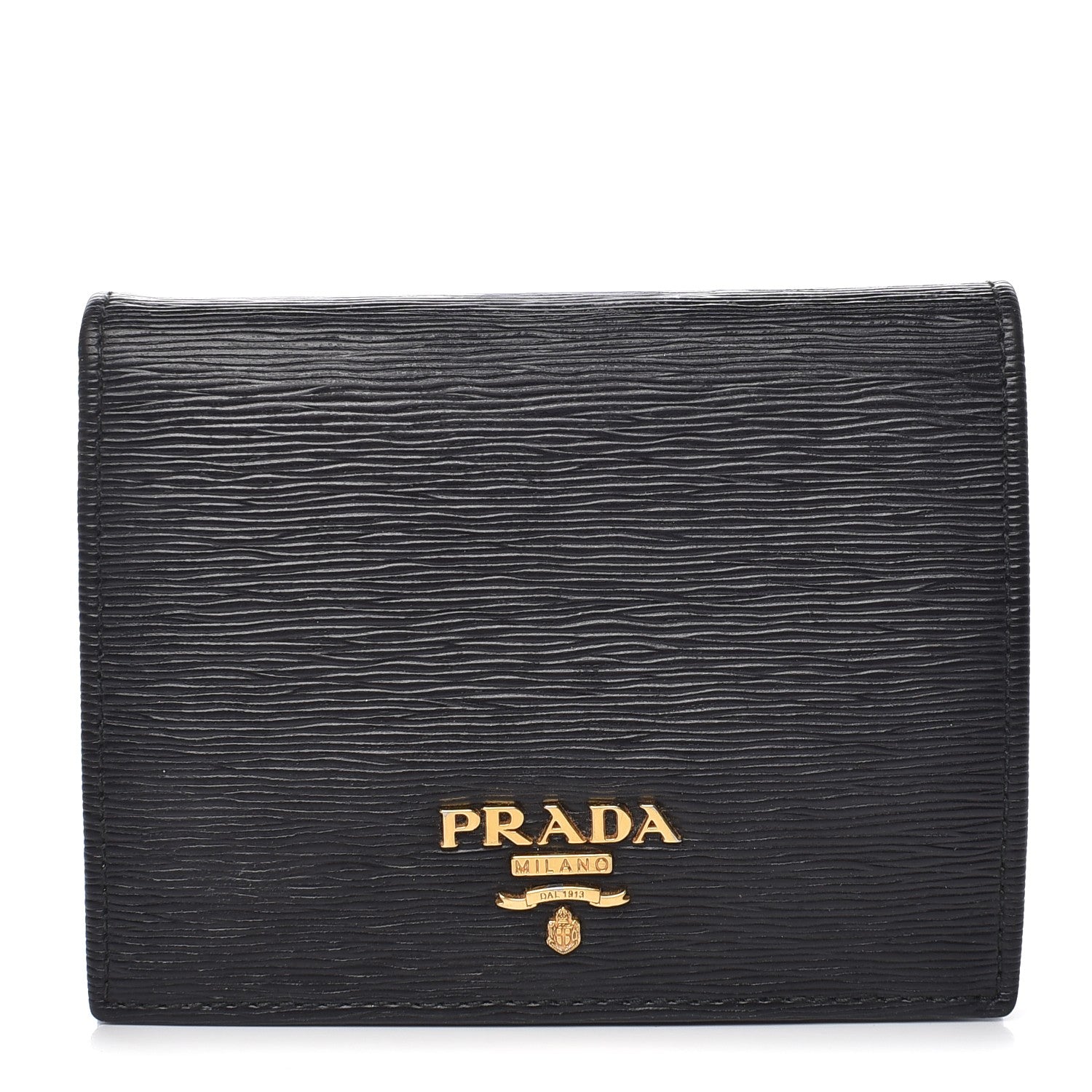 Prada Vitello Move Bi-Fold Wallet Black 1 of 9