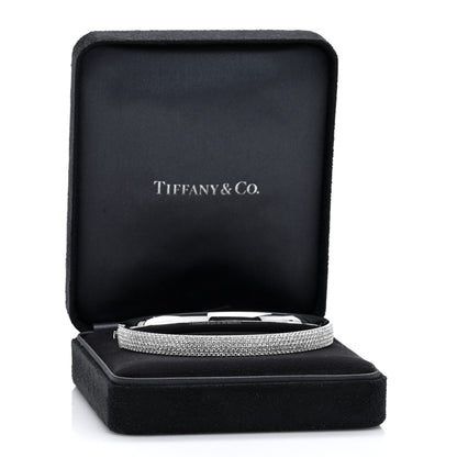 Tiffany 18K White Gold Diamond Metro Five-Row Hinged Bangle Bracelet 4 of 4