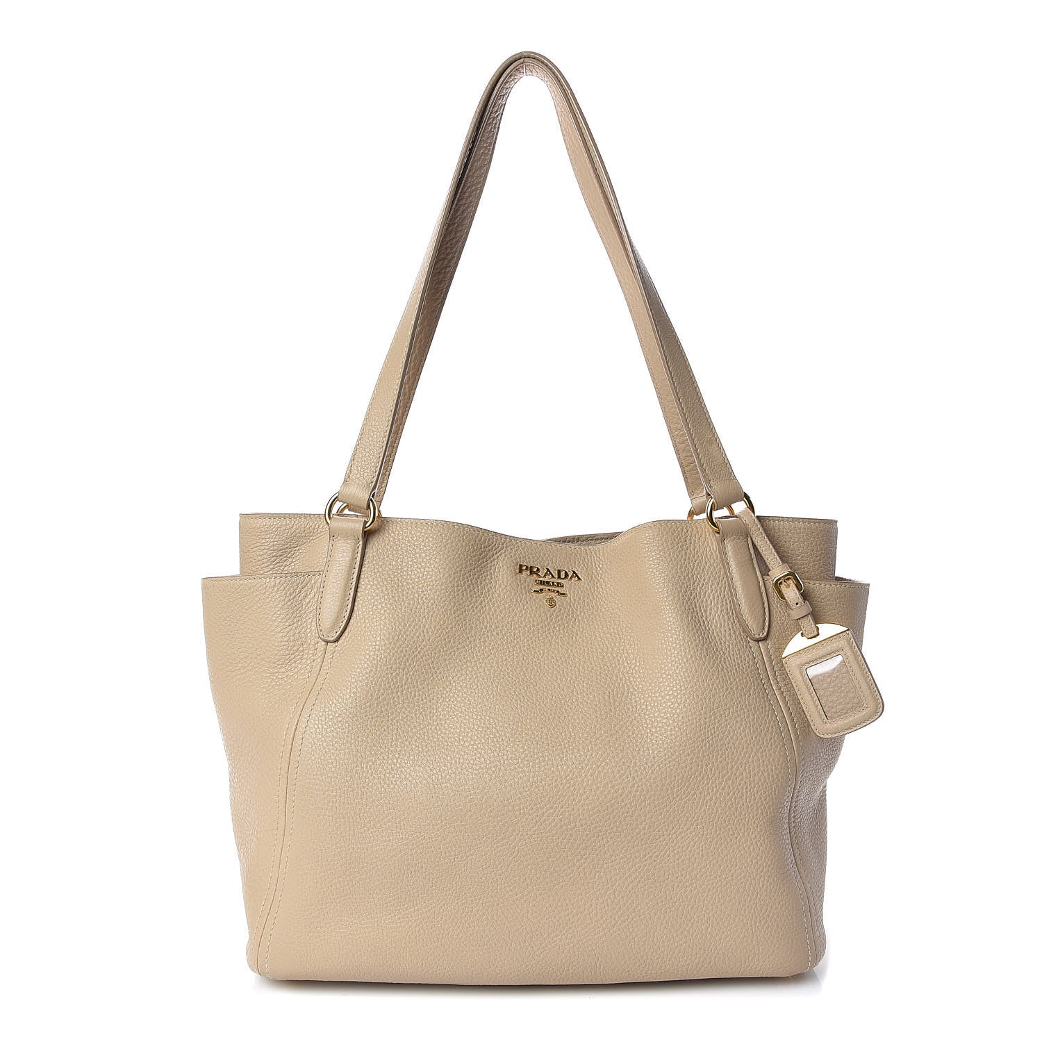 Prada Vitello Daino Side Pocket Tote Sabbia 1 of 17