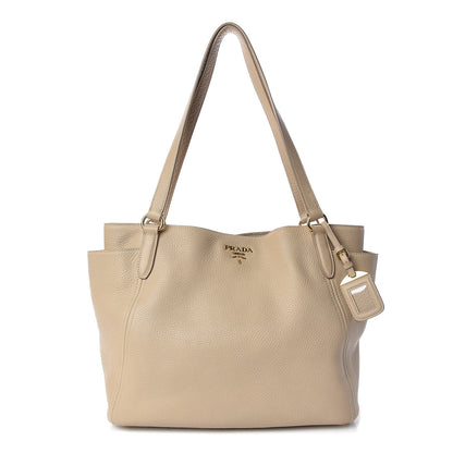 Prada Vitello Daino Side Pocket Tote Sabbia 1 of 17