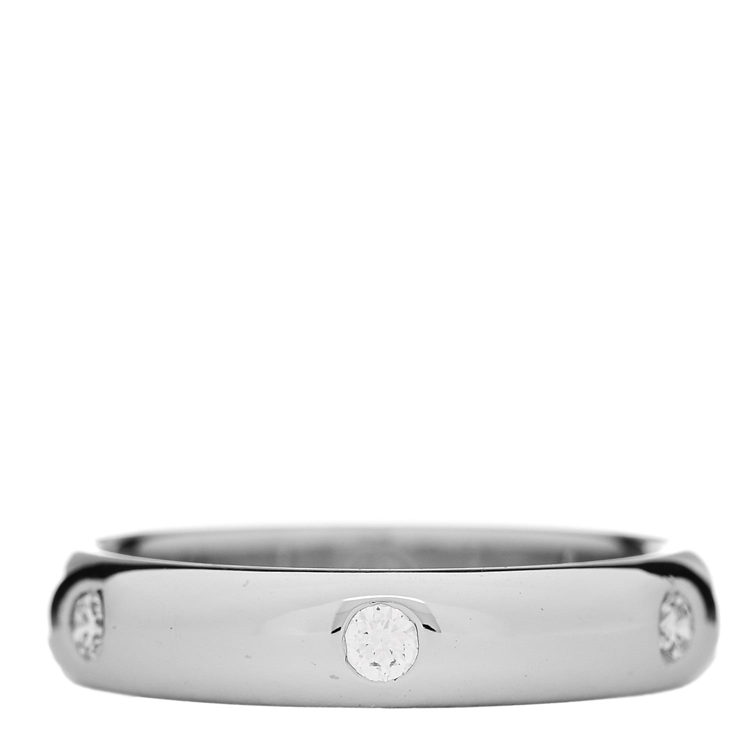 Cartier 18K White Gold 6 Diamond Stella Band Ring 52 6 1 of 5