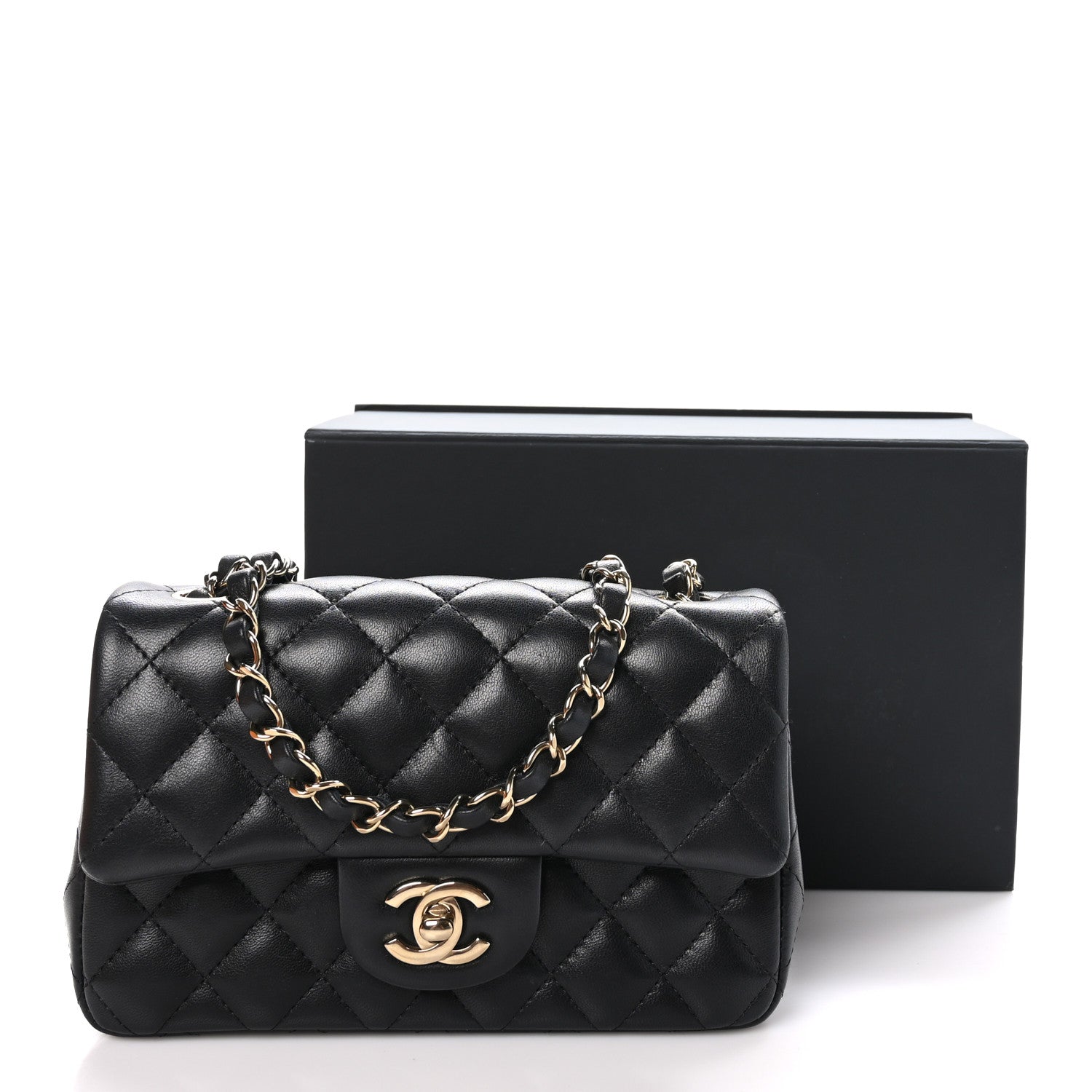Chanel Lambskin Quilted Mini Rectangular Flap Black 11 of 11