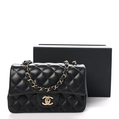 Chanel Lambskin Quilted Mini Rectangular Flap Black 11 of 11