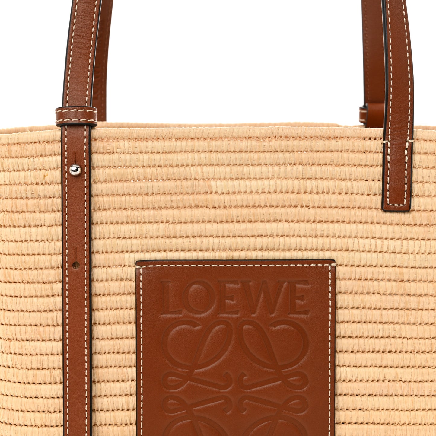 Raffia Small Square Basket Tote Bag Natural Tan
