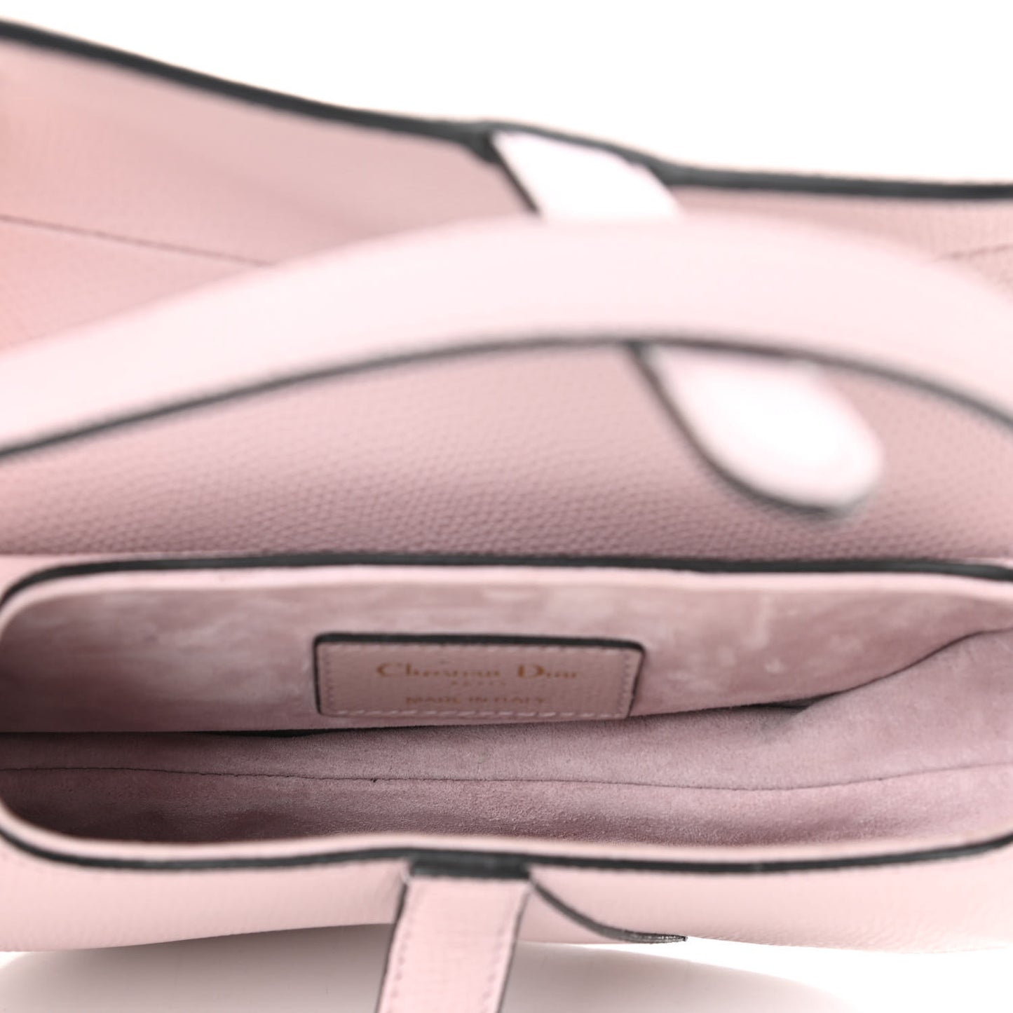Grained Calfskin Mini Saddle Bag Light Pink