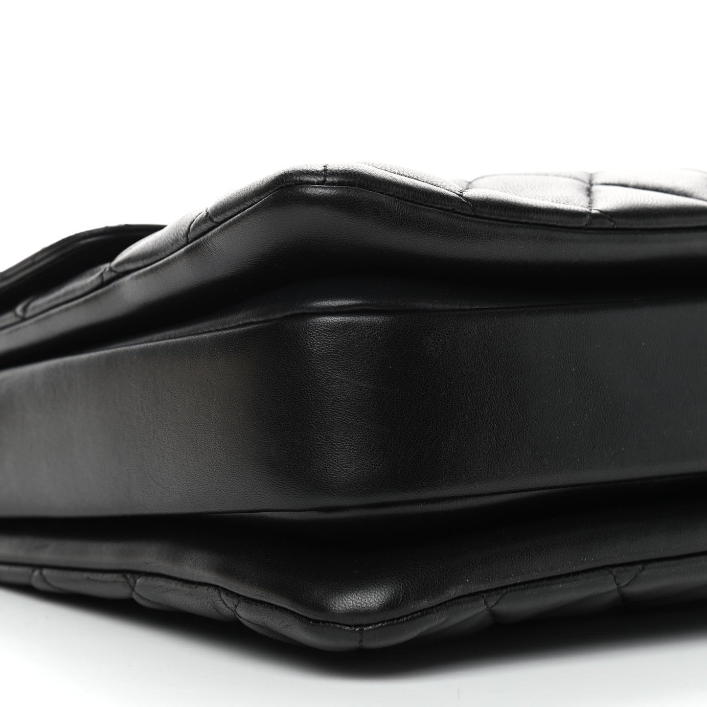 Lambskin Quilted Large Trendy CC Dual Handle Flap Bag Black