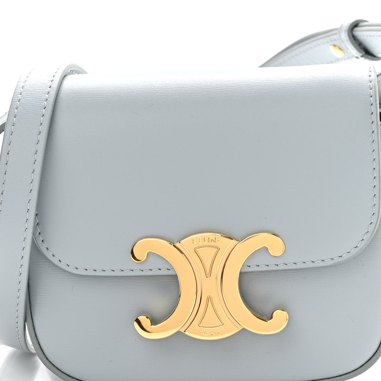 Celine Shiny Calfskin Mini Claude Soft Blue 7 of 9