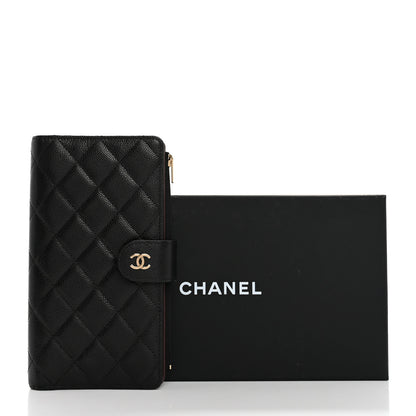Chanel Caviar Quilted Long Zip Wallet Black 9 of 9