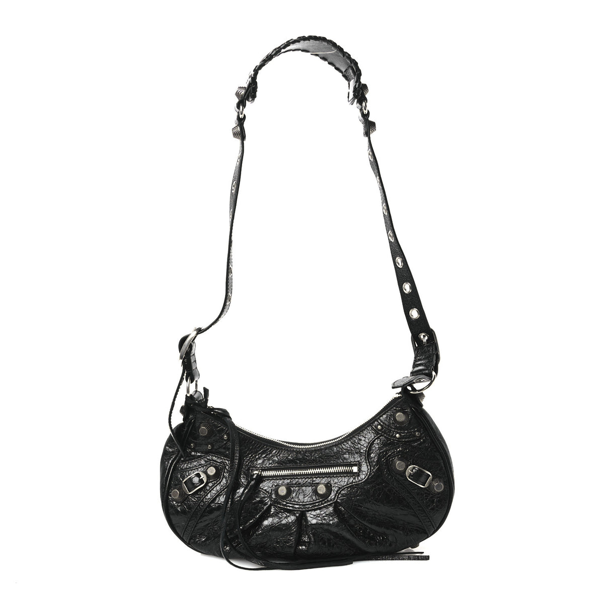 Agneau Arena Small Le Cagole Shoulder Bag Black