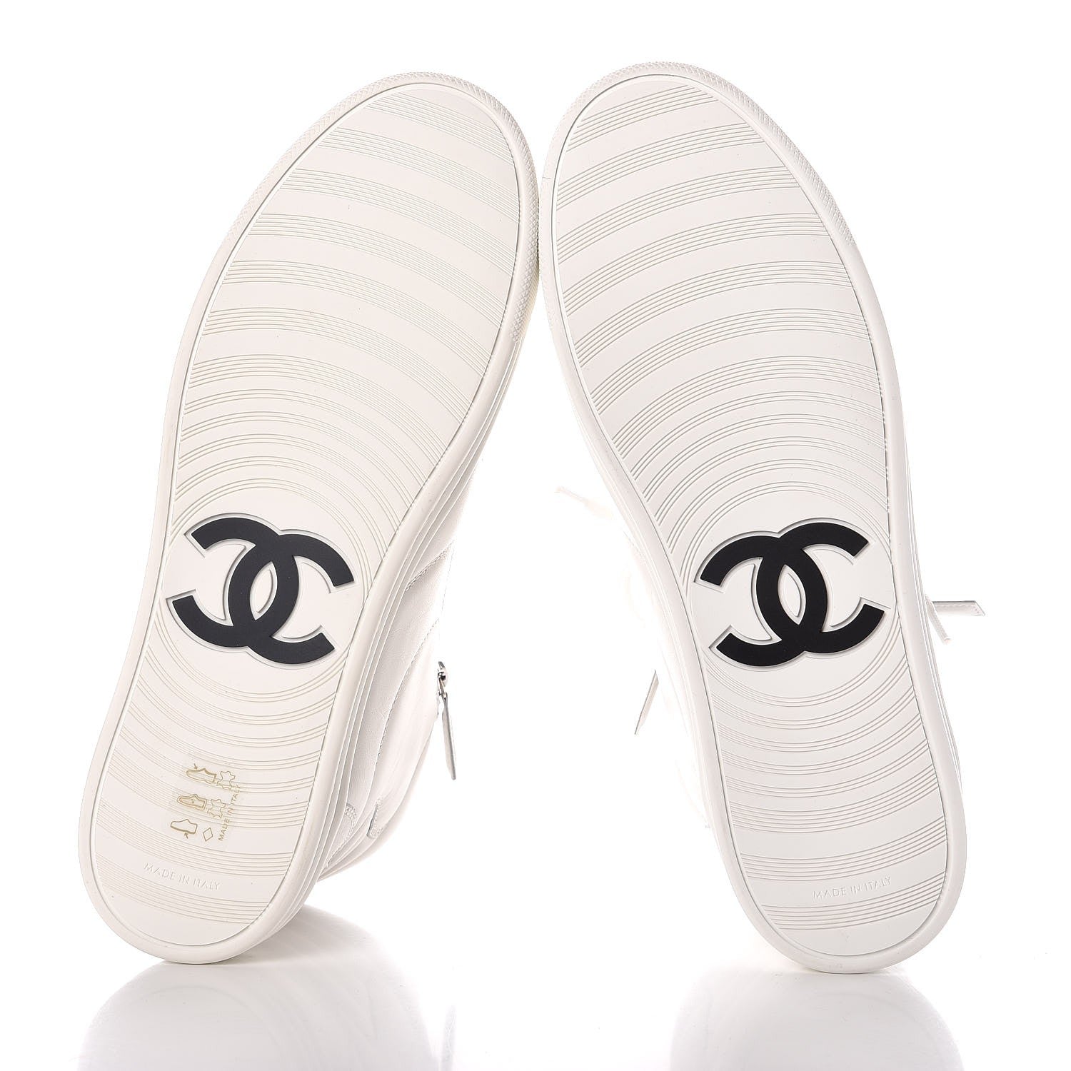 Chanel Calfskin High Top CC Sneakers 39 White 5 of 8
