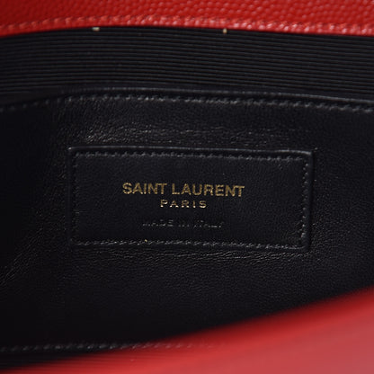 Saint Laurent Grain De Poudre Medium Monogram Kate Satchel Red 7 of 11