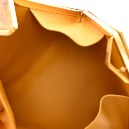 Bottega Veneta Spazzolato Calfskin Pyramid Bag Gold Marble 6 of 10
