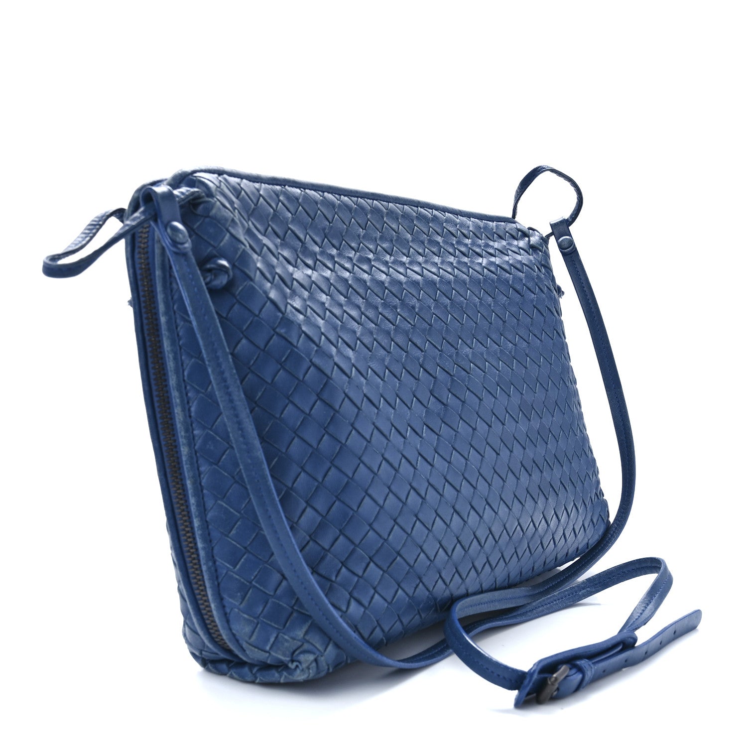 Bottega Veneta Nappa Intrecciato Nodini Crossbody Messenger Blue 3 of 12