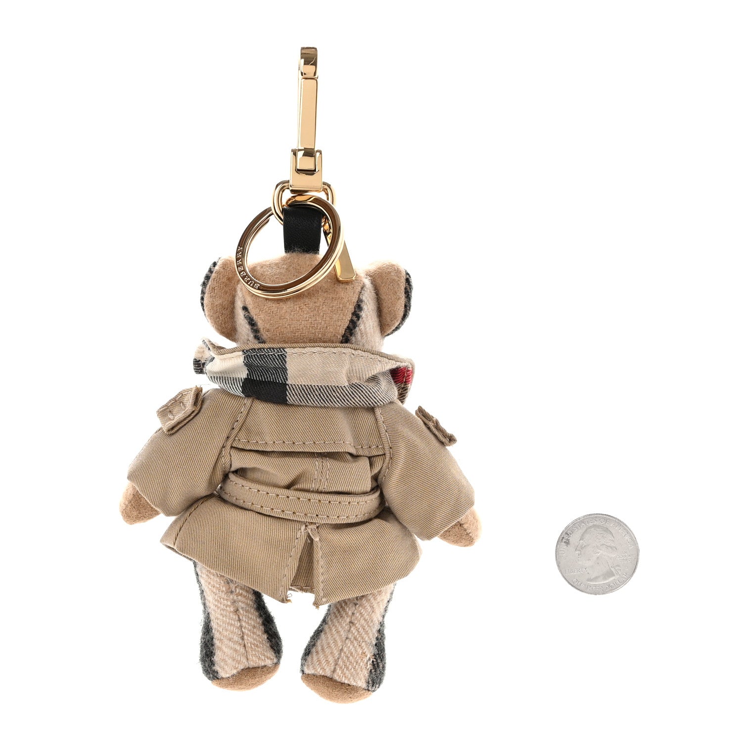 Burberry Cashmere Thomas Trench Teddy Bear Keychain Charm Camel 2 of 3