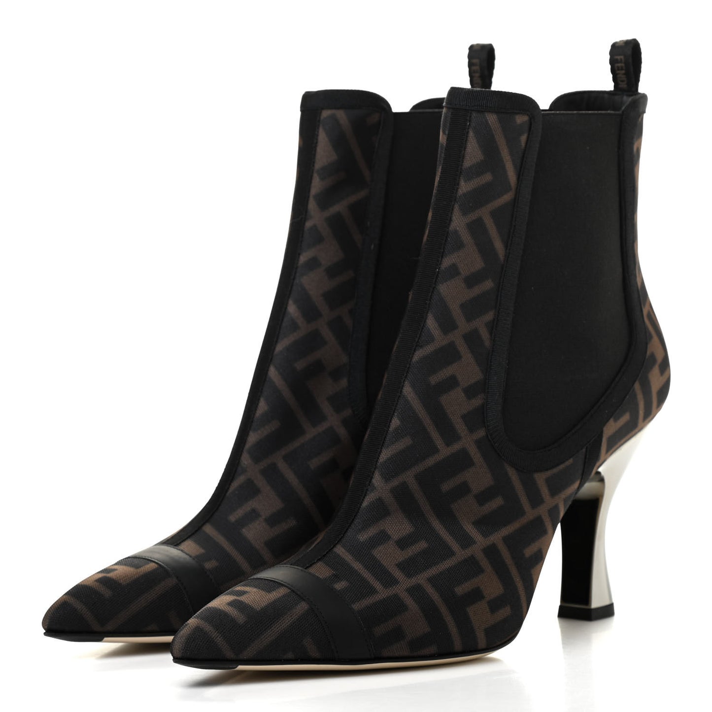 Mesh Tulle FF Colibri 85mm Ankle Booties 40 Tobacco Moro Black