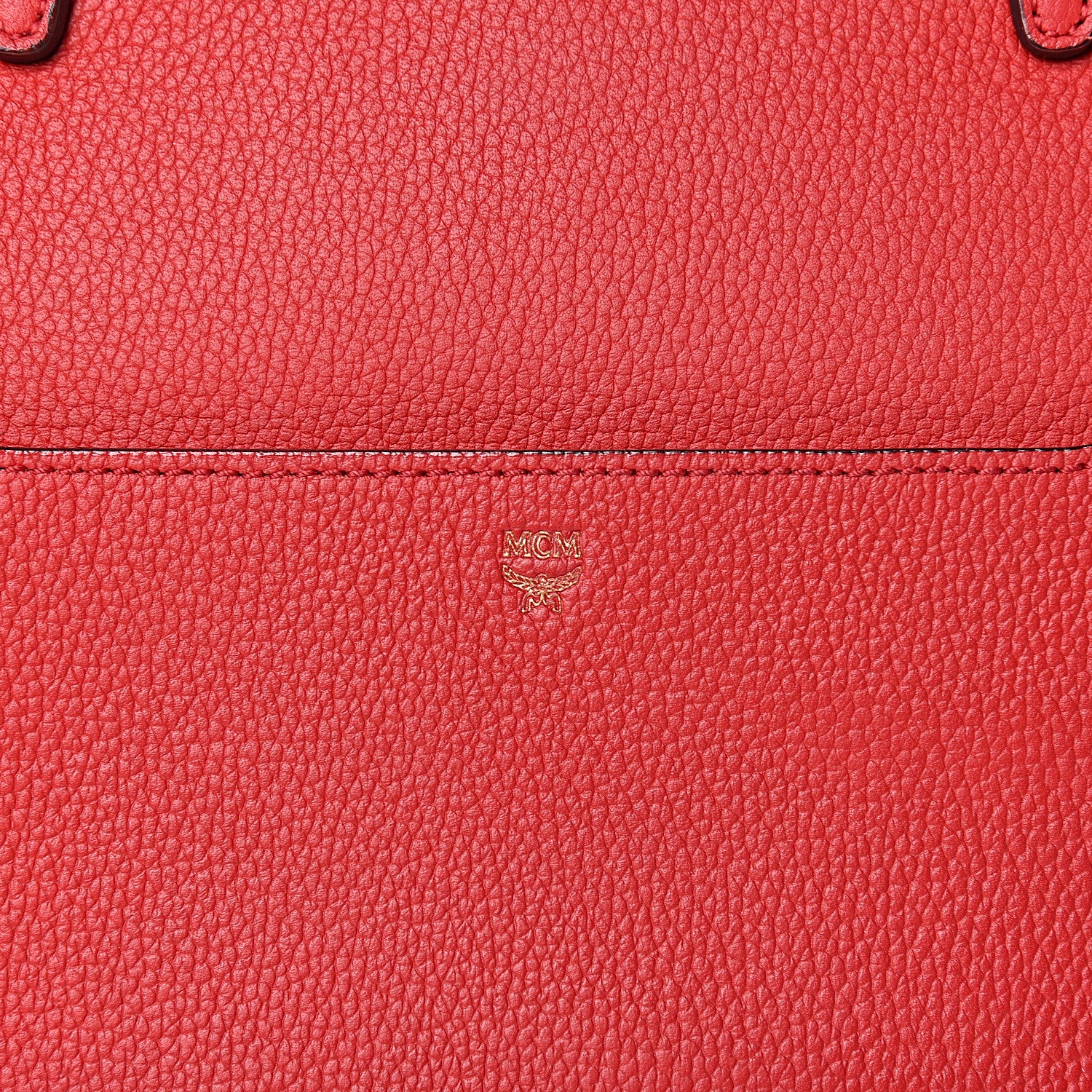 MCM Grained Calfskin Large Milla Convertible Backpack Ruby Red 6 of 15