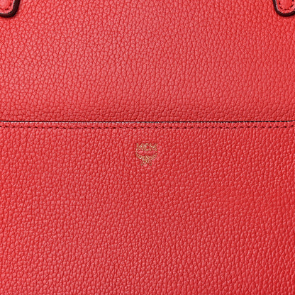 MCM Grained Calfskin Large Milla Convertible Backpack Ruby Red 6 of 15