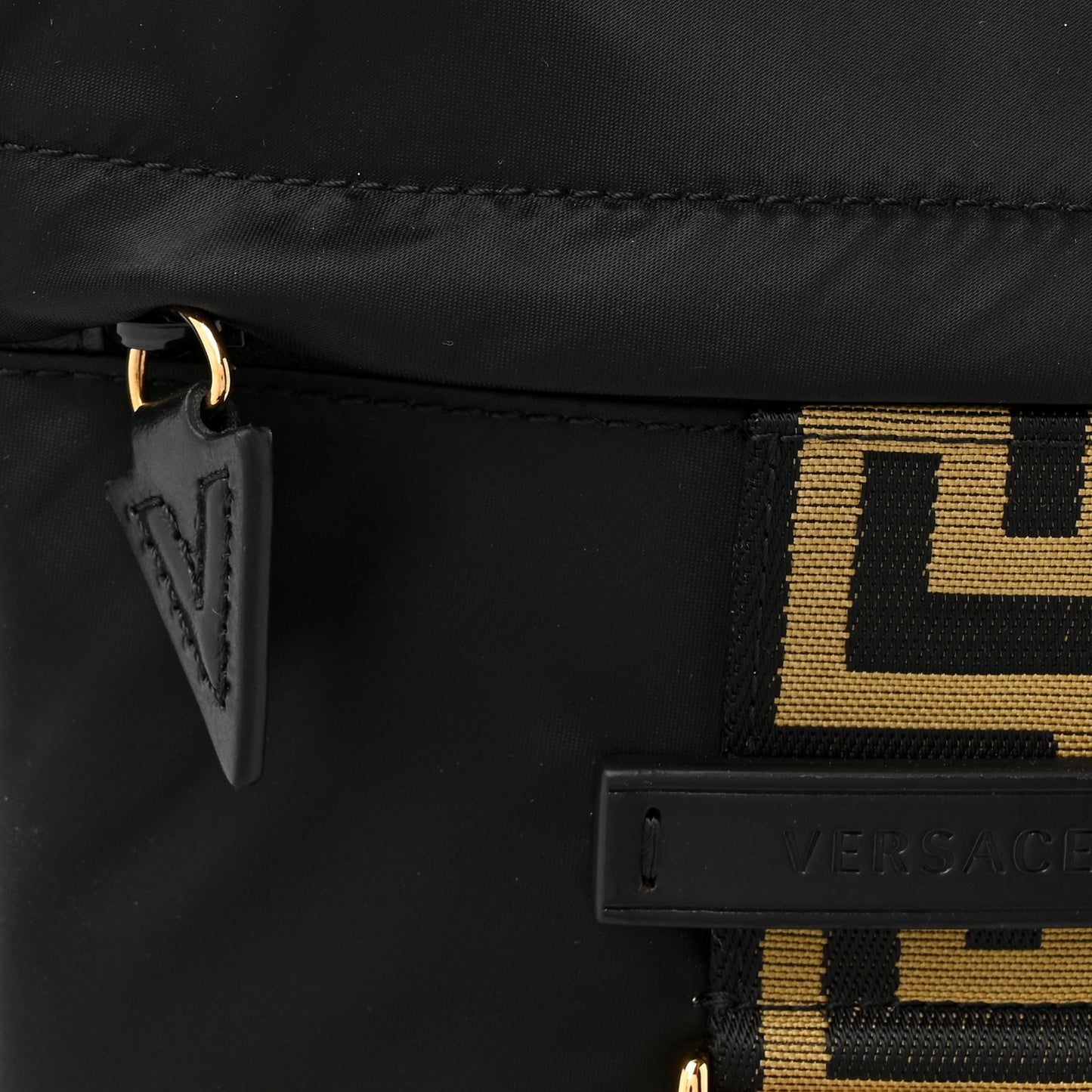 Nylon Greca Buckle Sling Bag Black