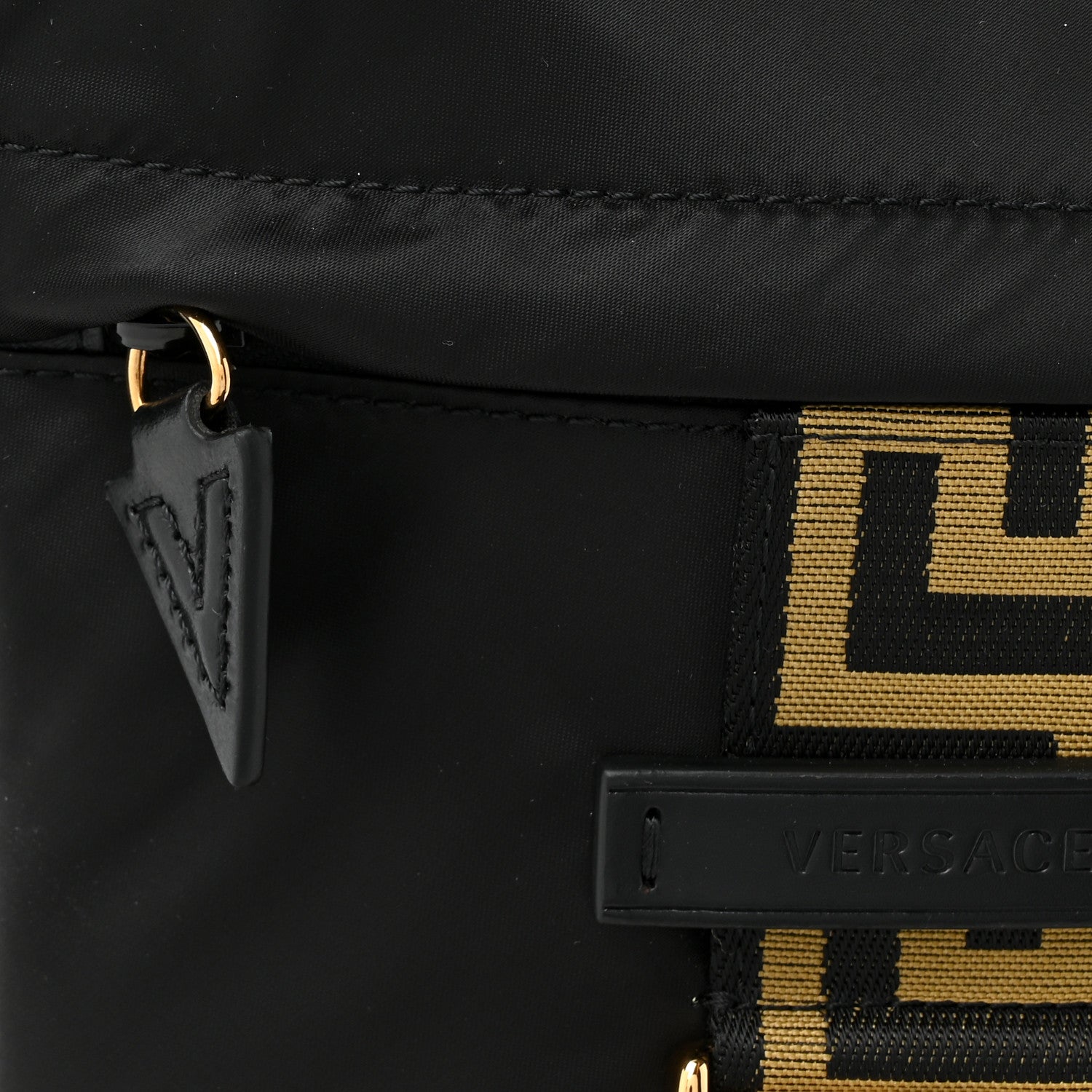 Versace Nylon Greca Buckle Sling Bag Black 7 of 9