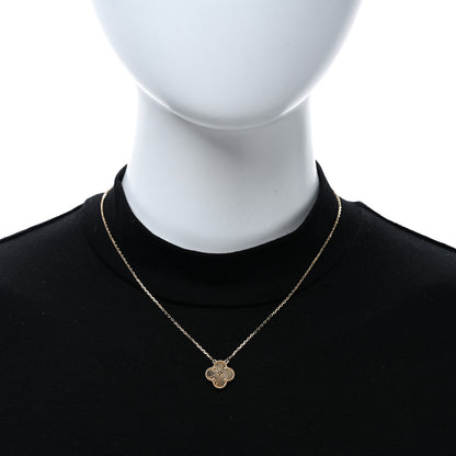 Van Cleef & Arpels 18K Yellow Gold Guilloche Vintage Alhambra Pendant Necklace 2 of 4