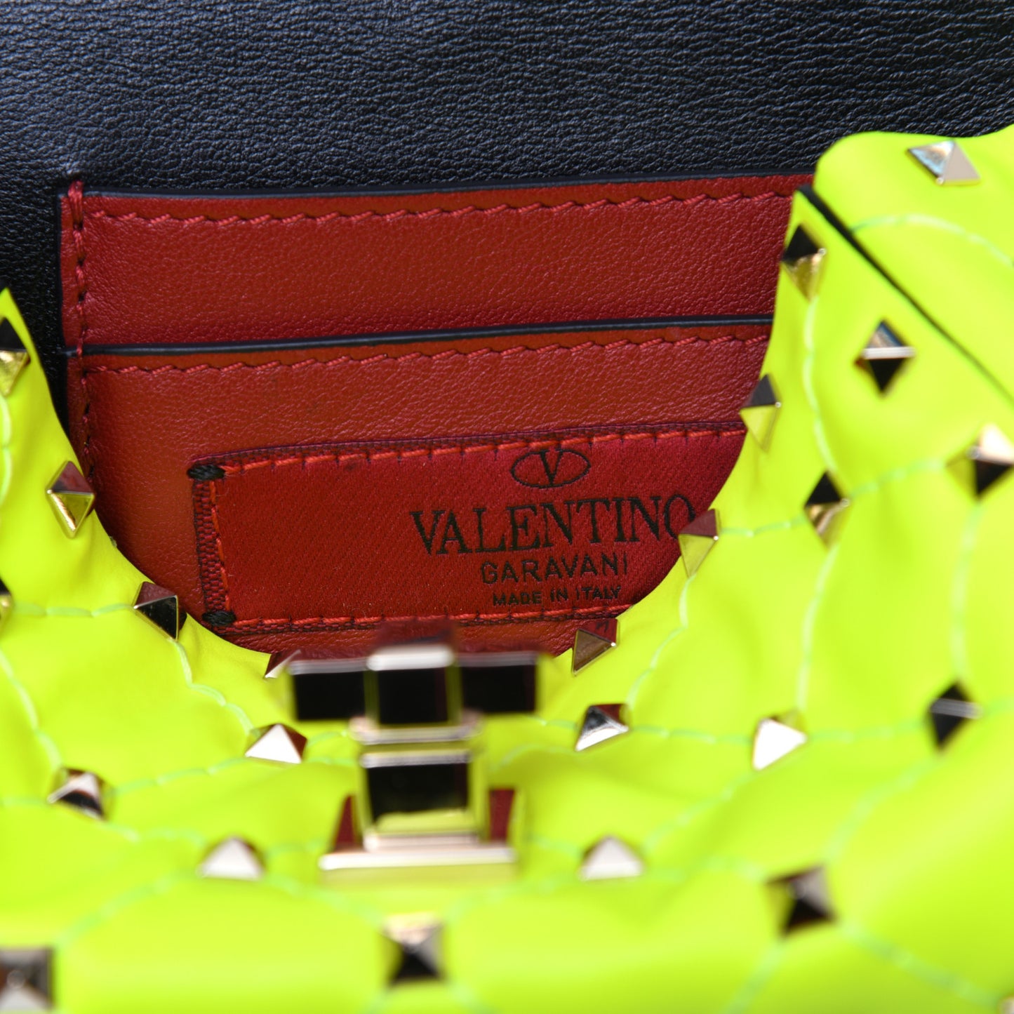 Calfskin Micro Rockstud Spike Shoulder Bag Lime