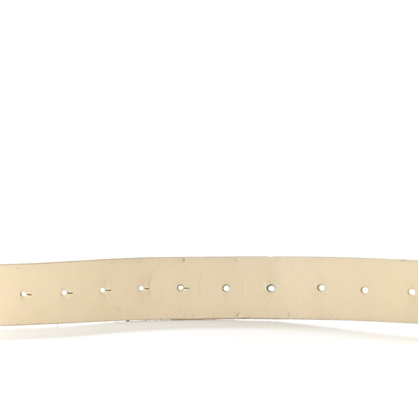 Calfskin Enamel CC Logo Belt Light Beige