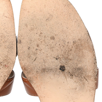 Hermes Box Calfskin Oran Sandals 37.5 Gold 10 of 12