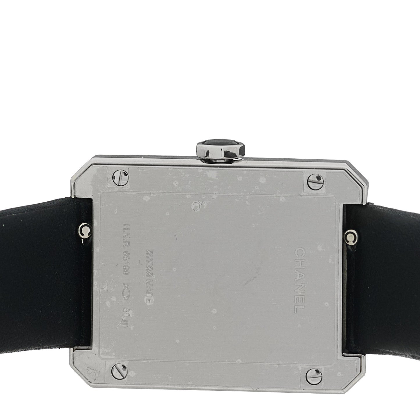 Stainless Steel Calfskin Diamond Bezel 27mm Boy-Friend Quilt Quartz Watch Black