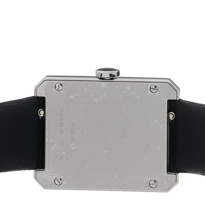 Chanel Stainless Steel Calfskin Diamond Bezel 27mm Boy-Friend Quilt Quartz Watch Black 3 of 5