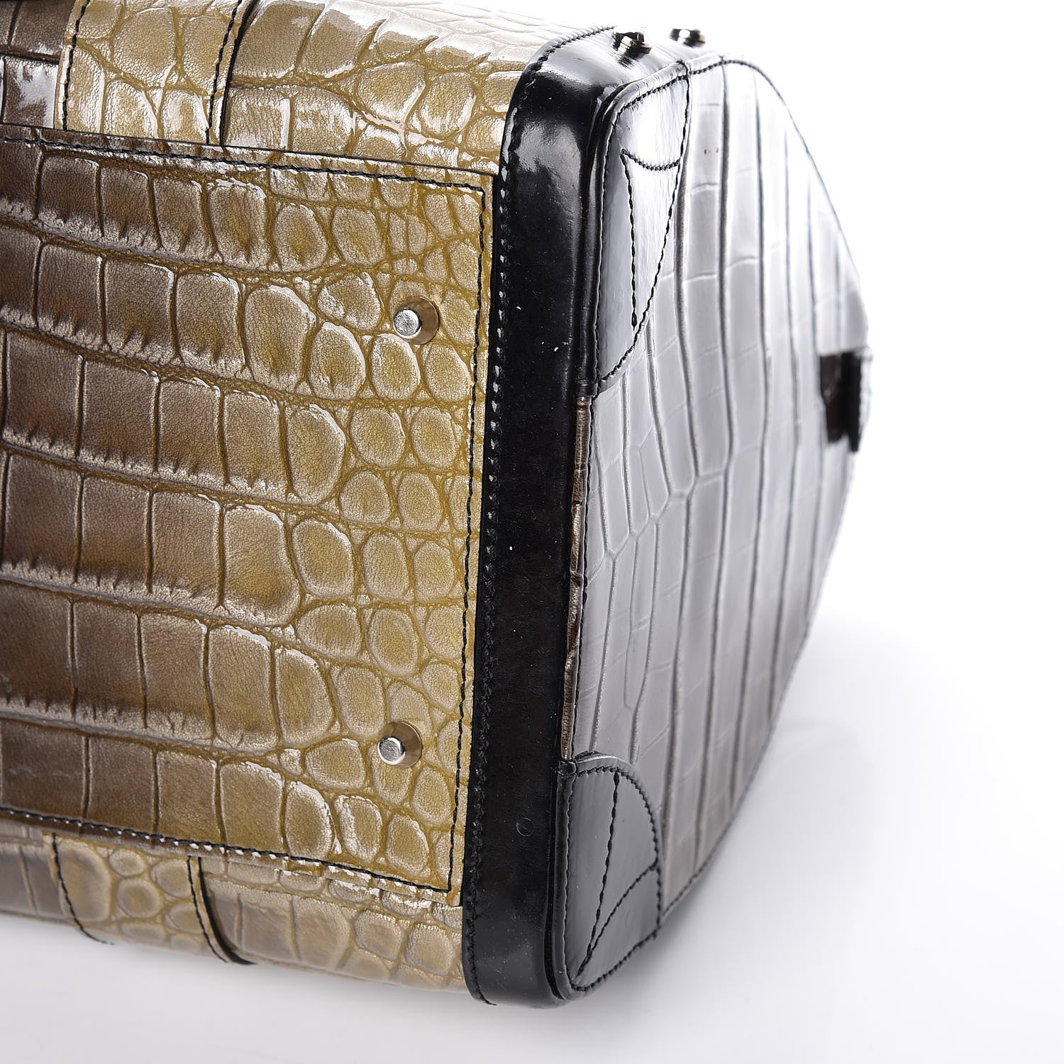 Versace Calfskin Crocodile Embossed Madonna Satchel 8 of 12