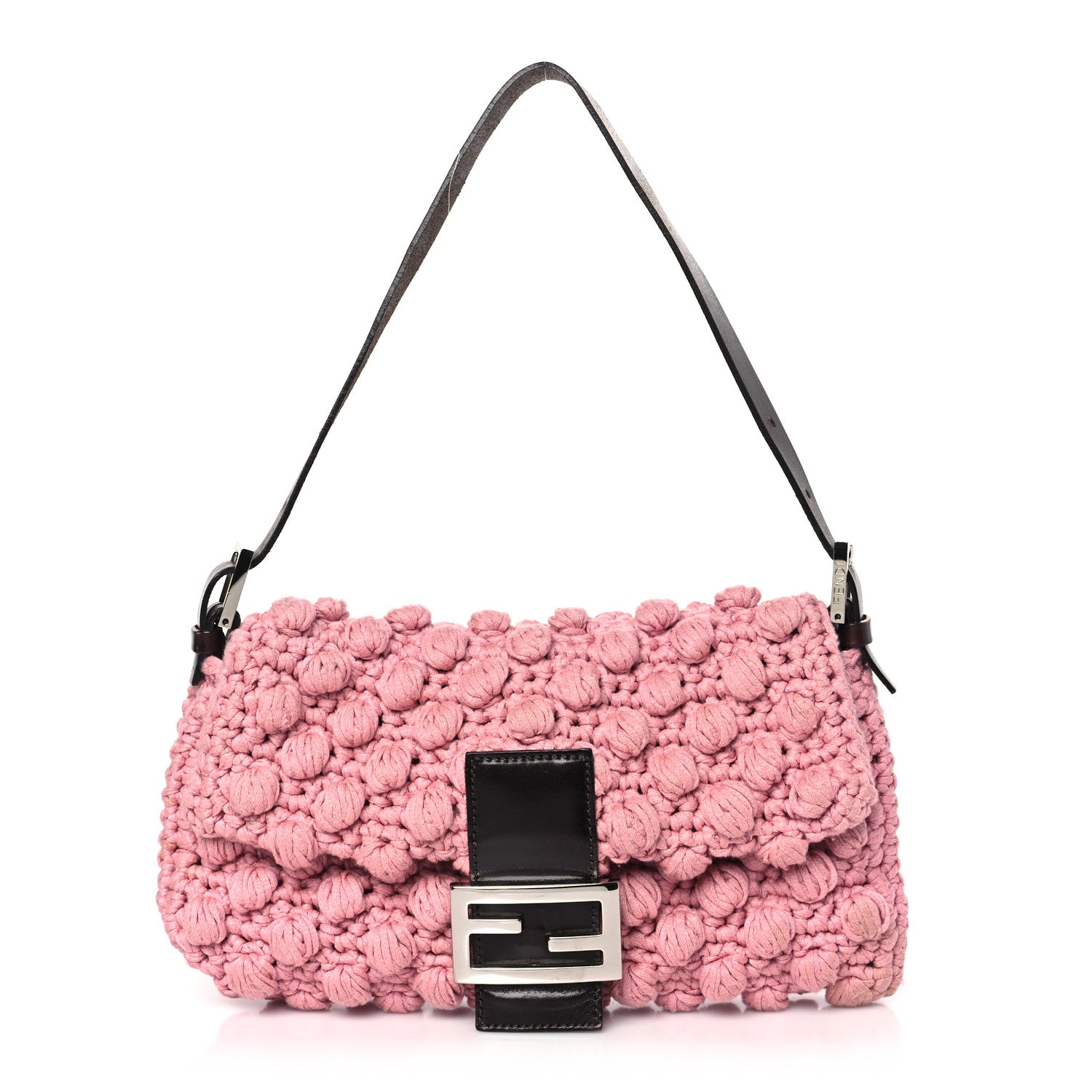 Fendi Woven Knit Baguette Pink 1 of 13