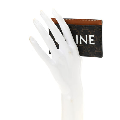 Celine Triomphe Canvas Card Holder Tan 2 of 8